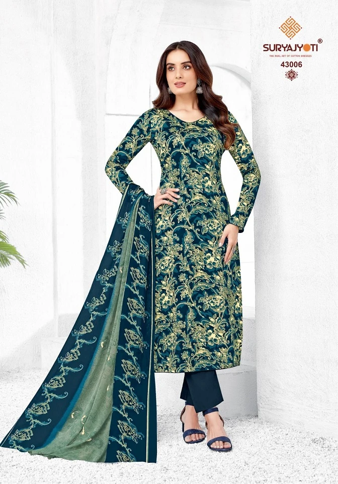 Suryajyoti Naisha Vol 43 Jaam Satin Wholesale Salwar Suit Catalog — Wholesale Salwar Suits, MPA wholesale from Surat — view 6